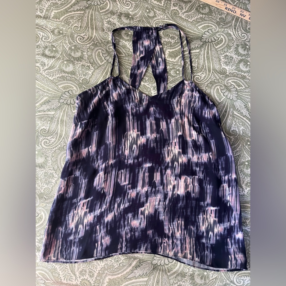 silk boho purple tank top
